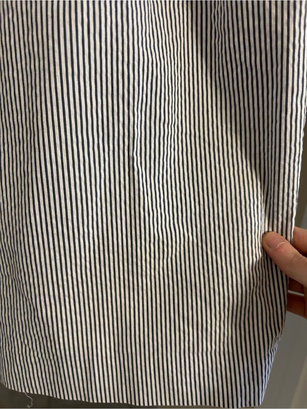 Ann Taylor Factory Pinstripe Blue and White Tie Belt Size 2 Midi Skirt - Picture 5 of 7